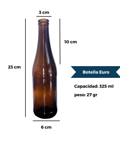 Botella ámbar tipo Euro de 325ml